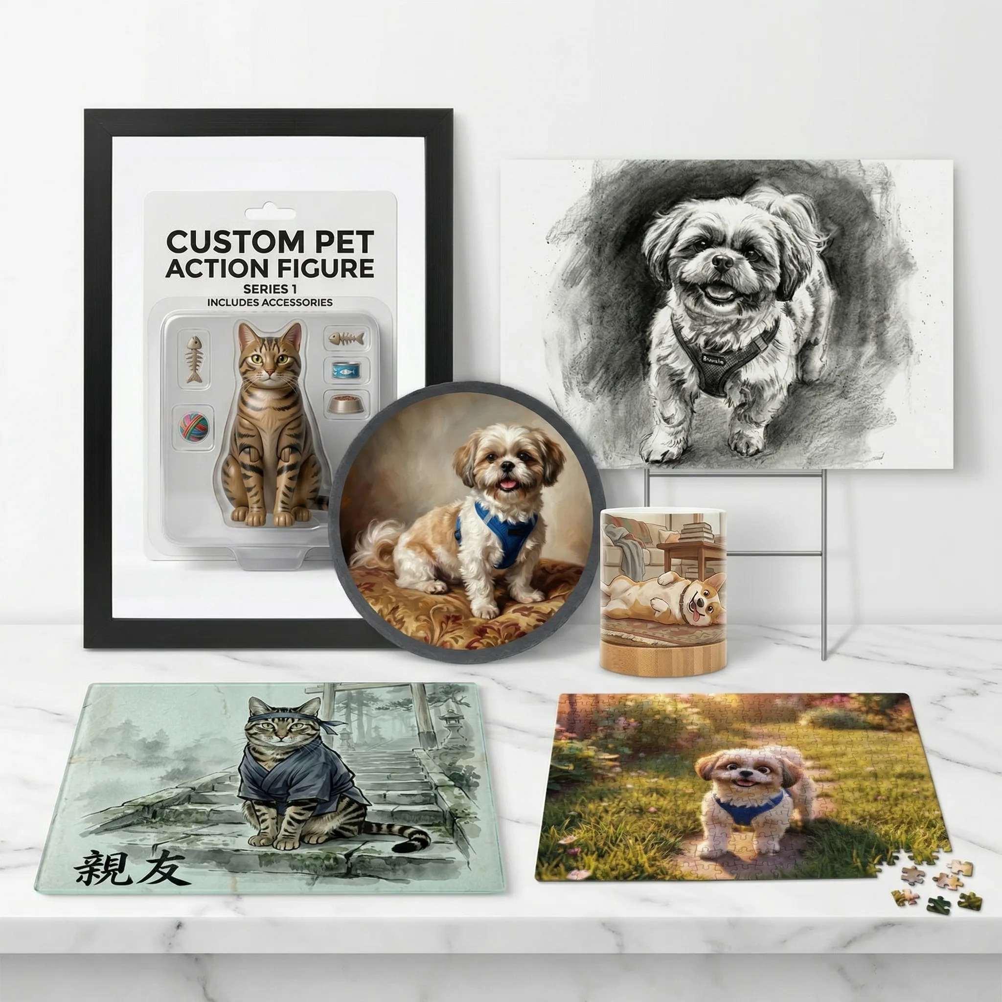 Custom pet portrait as wall art home decor