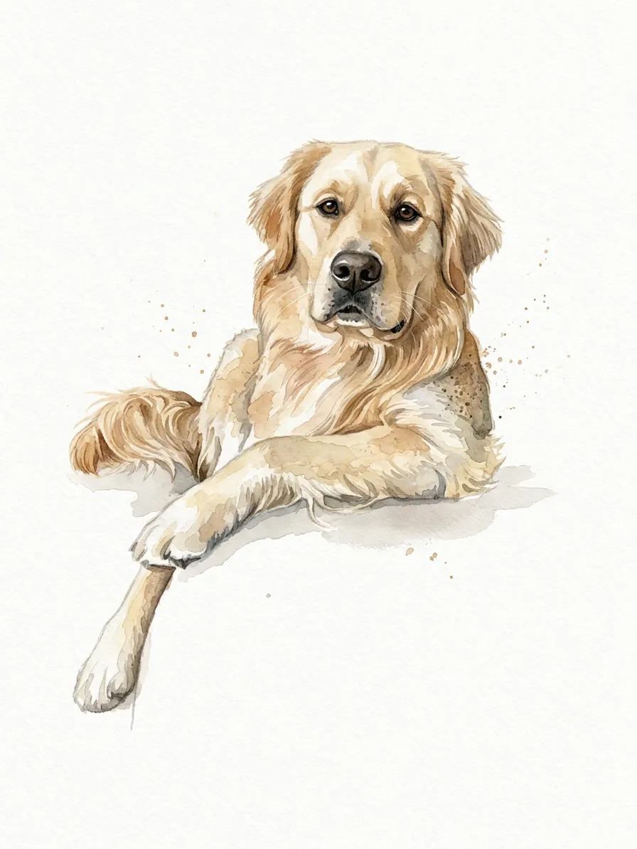 Custom pet portrait watercolor painting
